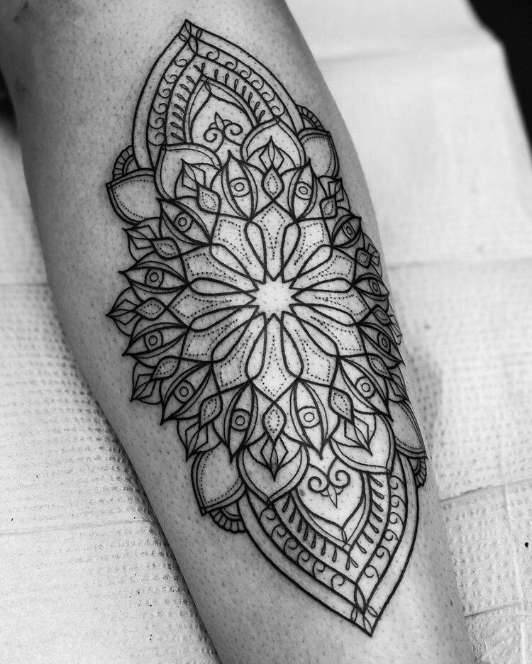 Cubic Geometric Dotwork Mandala Tattoo Design and Stencil Instant Digital  Download Tattoo Permit - Etsy